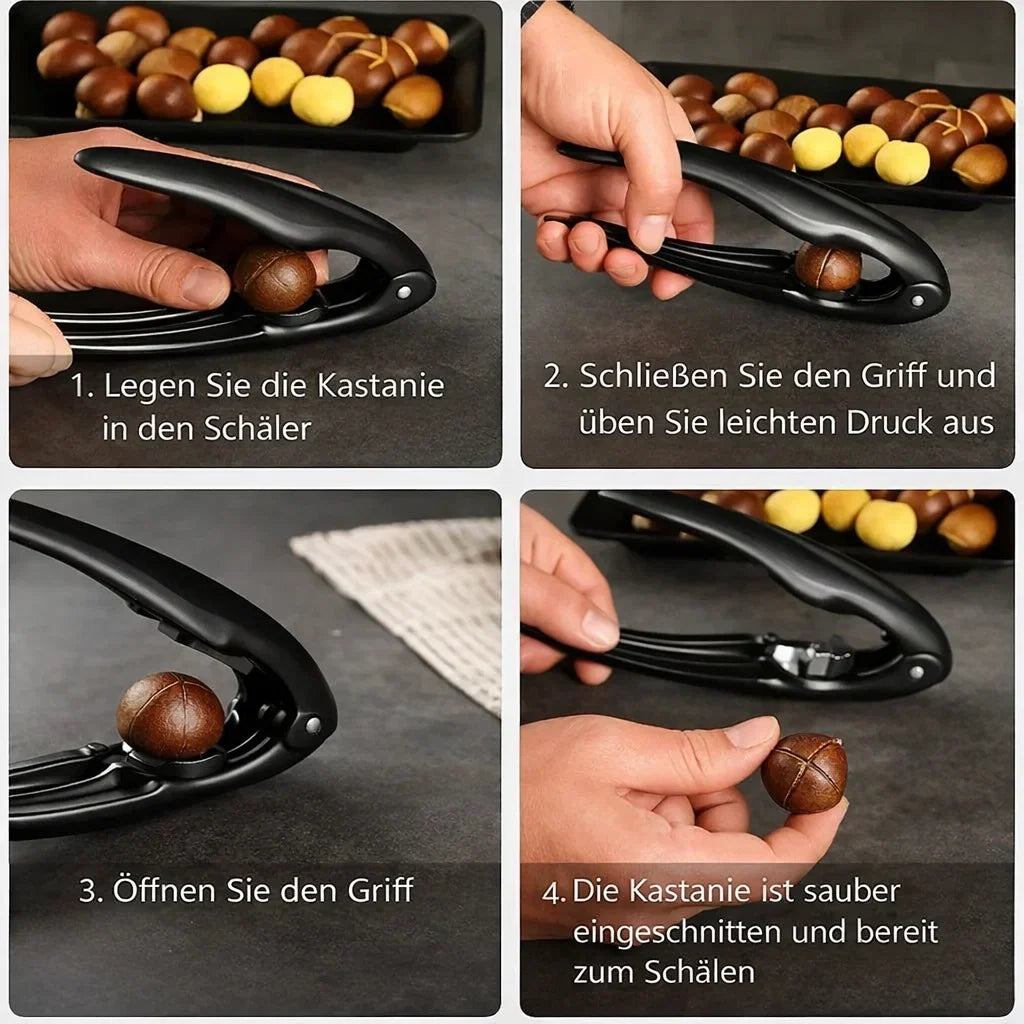 Nut Sheller Stainless Steel Ergonomic ABS Non-Slip with Zigzag Grip