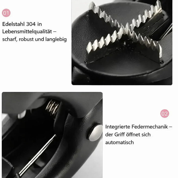 Nut Sheller Stainless Steel Ergonomic ABS Non-Slip with Zigzag Grip