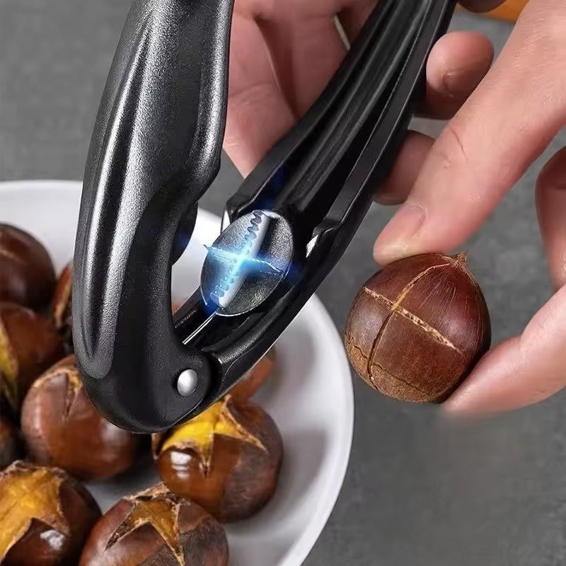 Nut Sheller Stainless Steel Ergonomic ABS Non-Slip with Zigzag Grip