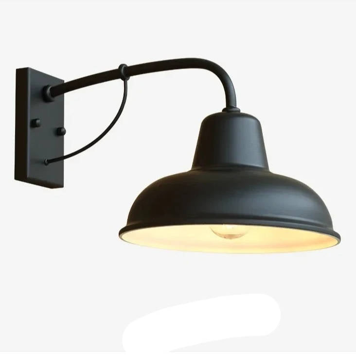 Outdoor Barn Wall Light | Thick Metal Arm, E26/E27 Bulb Socket | Weatherproof Seal, Dust Resistant, Wall Mount