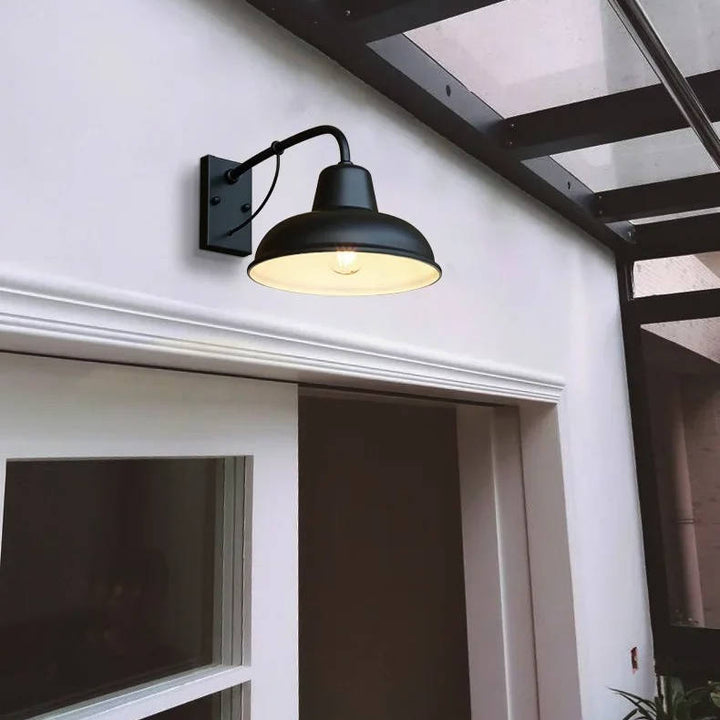 Outdoor Barn Wall Light | Thick Metal Arm, E26/E27 Bulb Socket | Weatherproof Seal, Dust Resistant, Wall Mount