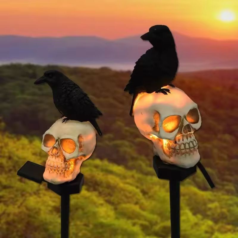 Outdoor Skeleton & Ghost Halloween Light Set | Built-In LED Glow & Spooky Design | Weather-Resistant Garden Decoration