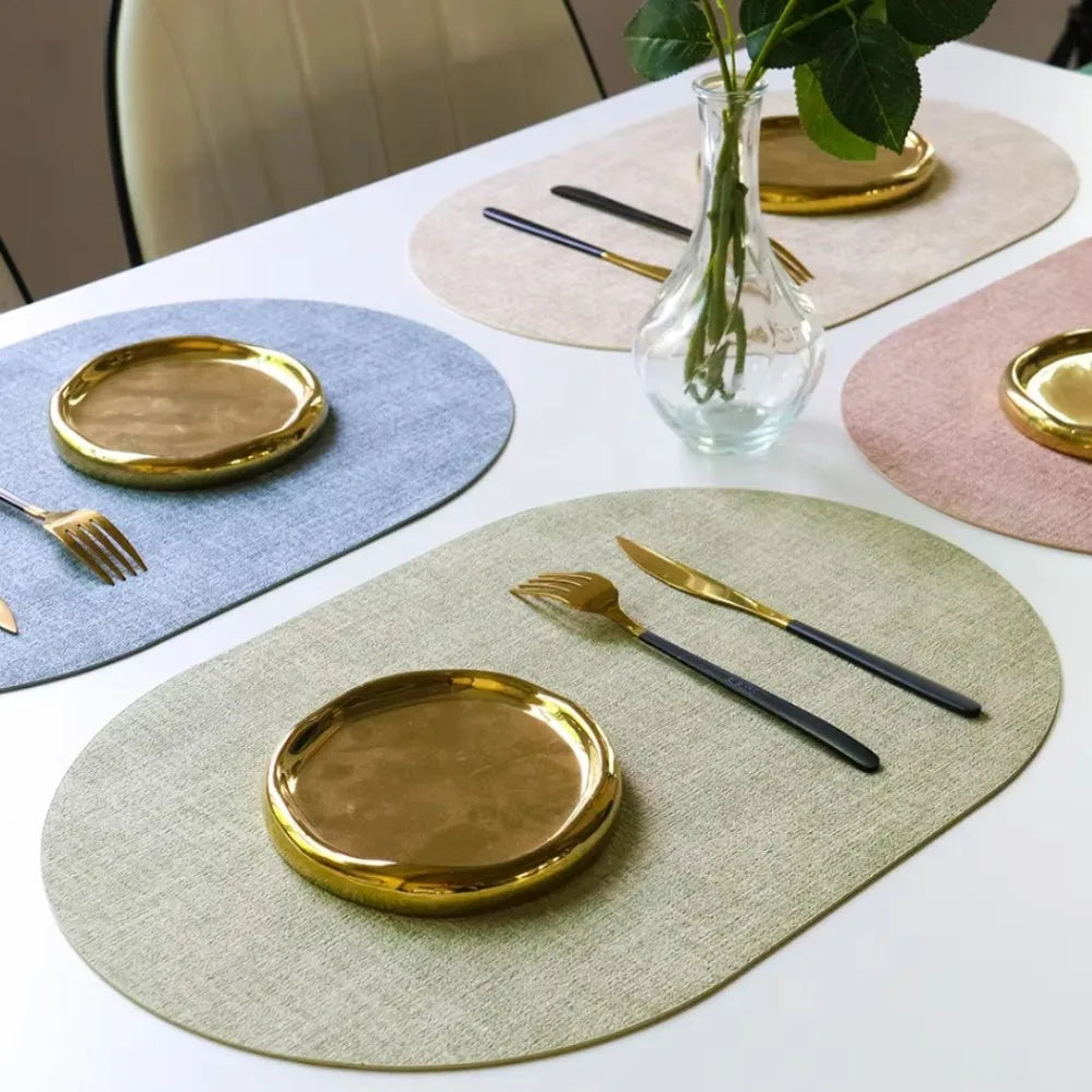 Oval Placemats | Fine Cross-Woven Texture, Clean Edge