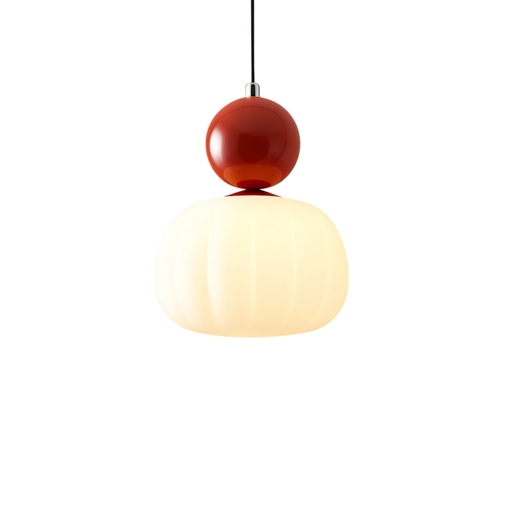 Pendant Light with Spherical Accent | Art Deco Translucent Shade | 1 or 3 Head Diffused Lighting Fixture for Home