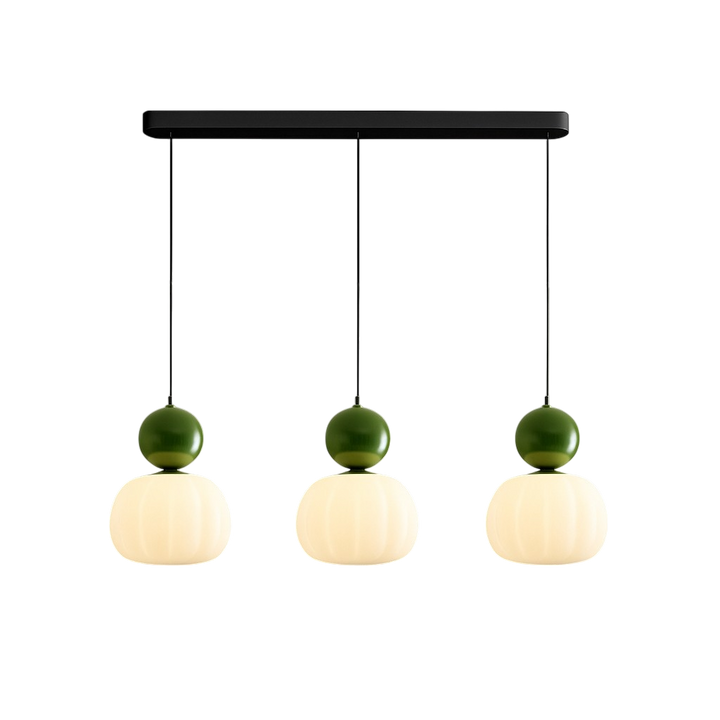 Pendant Light with Spherical Accent | Art Deco Translucent Shade | 1 or 3 Head Diffused Lighting Fixture for Home