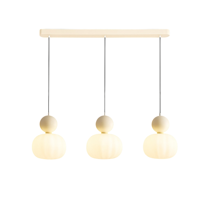 Pendant Light with Spherical Accent | Art Deco Translucent Shade | 1 or 3 Head Diffused Lighting Fixture for Home