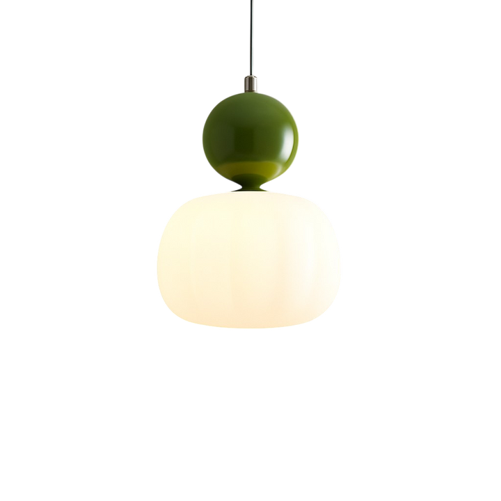 Pendant Light with Spherical Accent | Art Deco Translucent Shade | 1 or 3 Head Diffused Lighting Fixture for Home