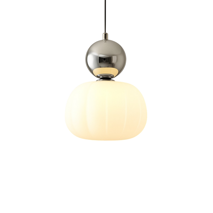 Pendant Light with Spherical Accent | Art Deco Translucent Shade | 1 or 3 Head Diffused Lighting Fixture for Home