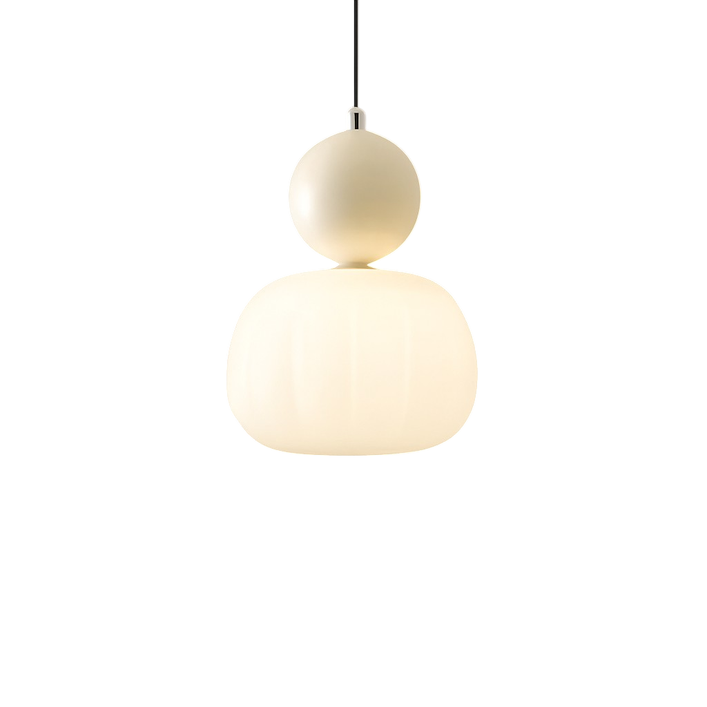 Pendant Light with Spherical Accent | Art Deco Translucent Shade | 1 or 3 Head Diffused Lighting Fixture for Home
