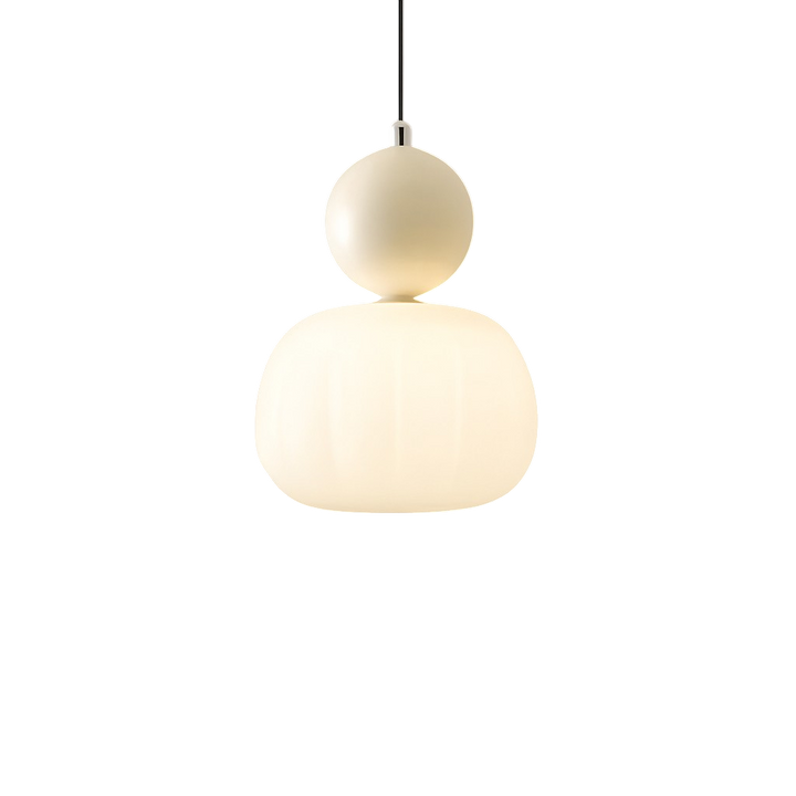 Pendant Light with Spherical Accent | Art Deco Translucent Shade | 1 or 3 Head Diffused Lighting Fixture for Home