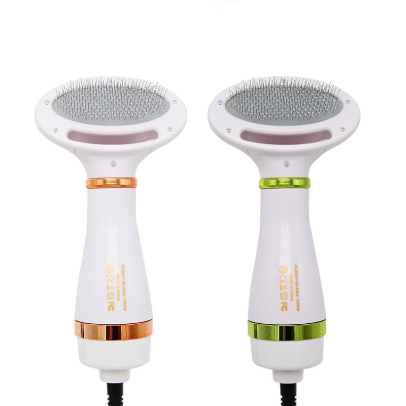 Pet Dryer Brush | Hot & Cold Airflow with Stainless Steel Comb | Gentle 2in1 Grooming Tool for Cats and Small to Medium Dogs