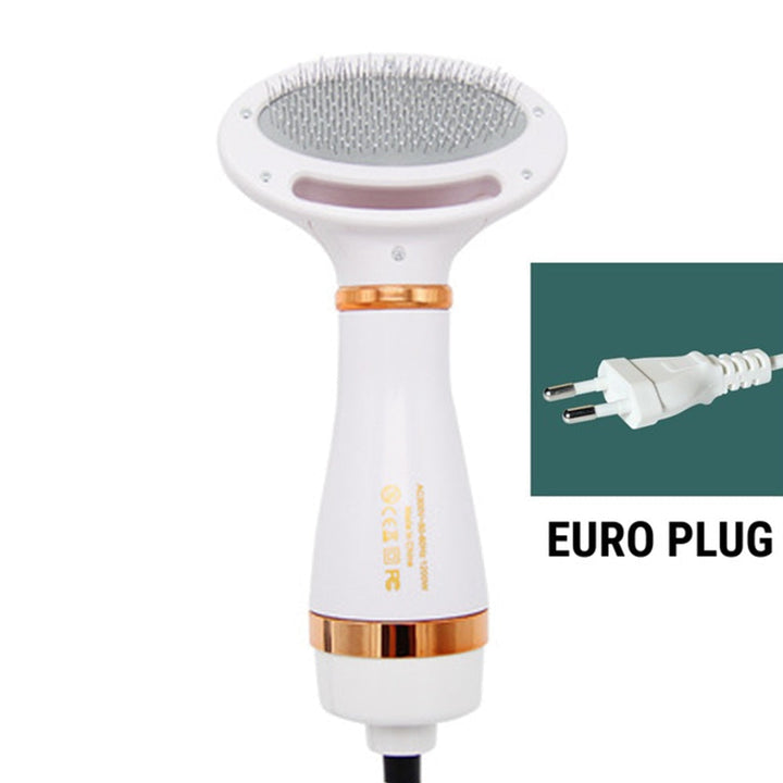 Pet Dryer Brush | Hot &amp; Cold Airflow with Stainless Steel Comb | Gentle 2in1 Grooming Tool for Cats and Small to Medium Dogs