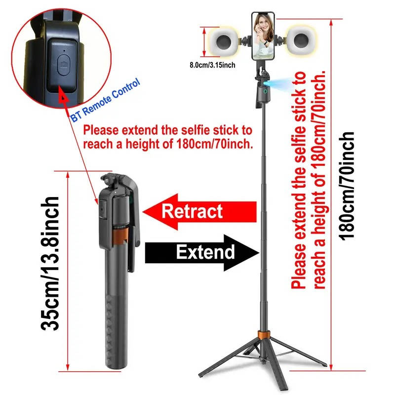 Phone Tripod 360° Face Tracking Rechargeable Remote with Gesture Control