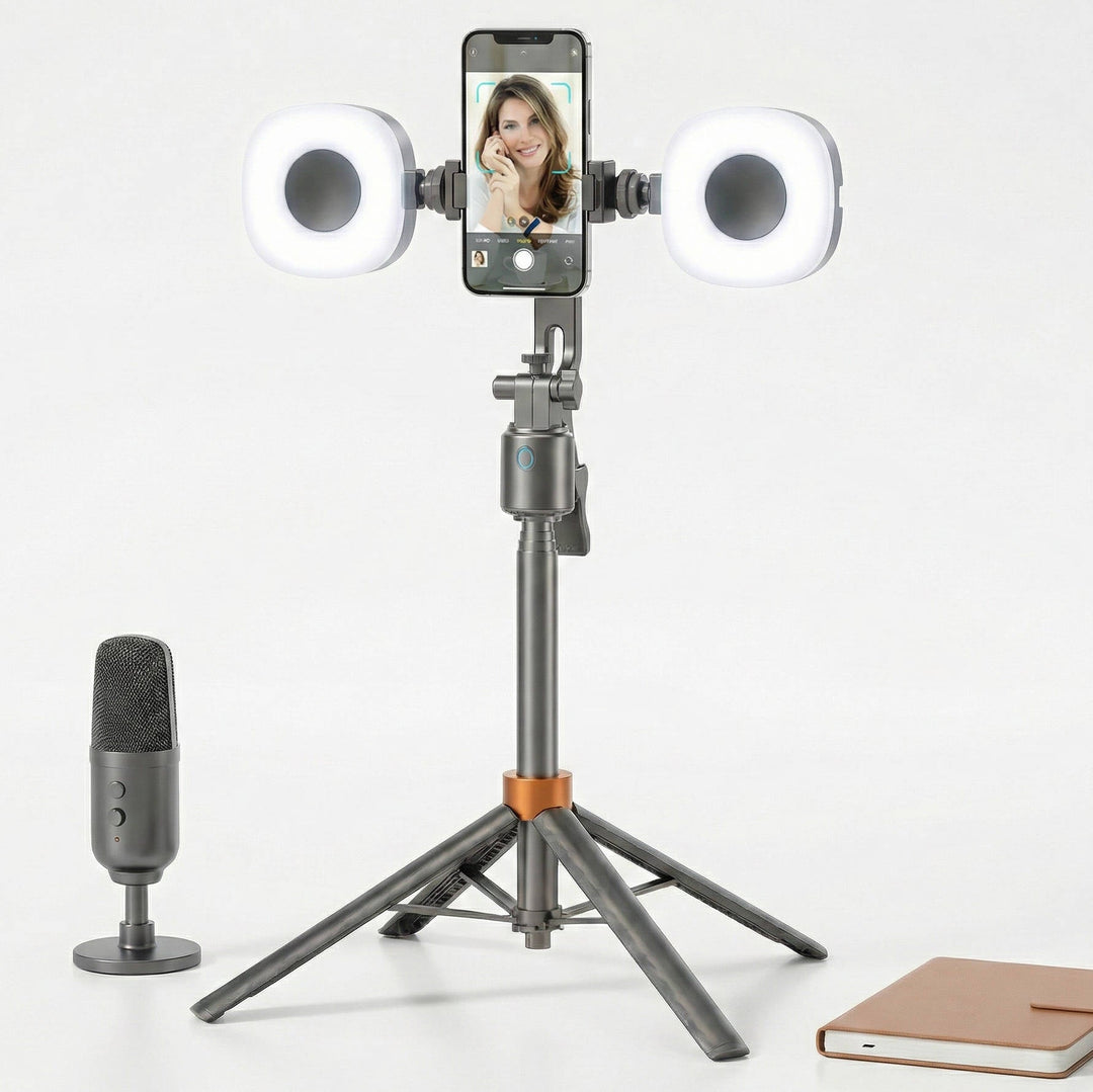 Phone Tripod 360° Face Tracking Rechargeable Remote with Gesture Control