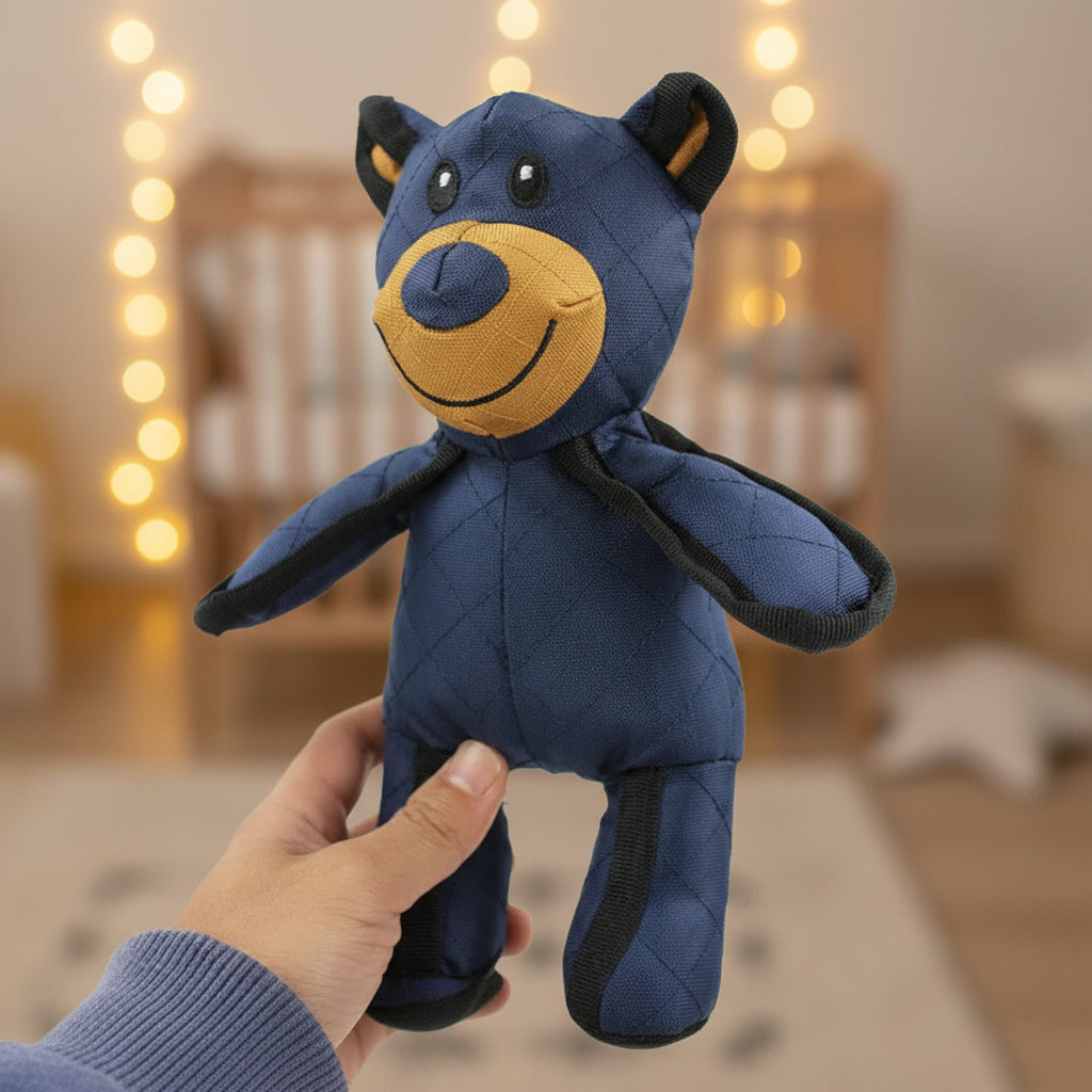 Plush Bear Dog Toy with Squeaker Reinforced Stitching Washable
