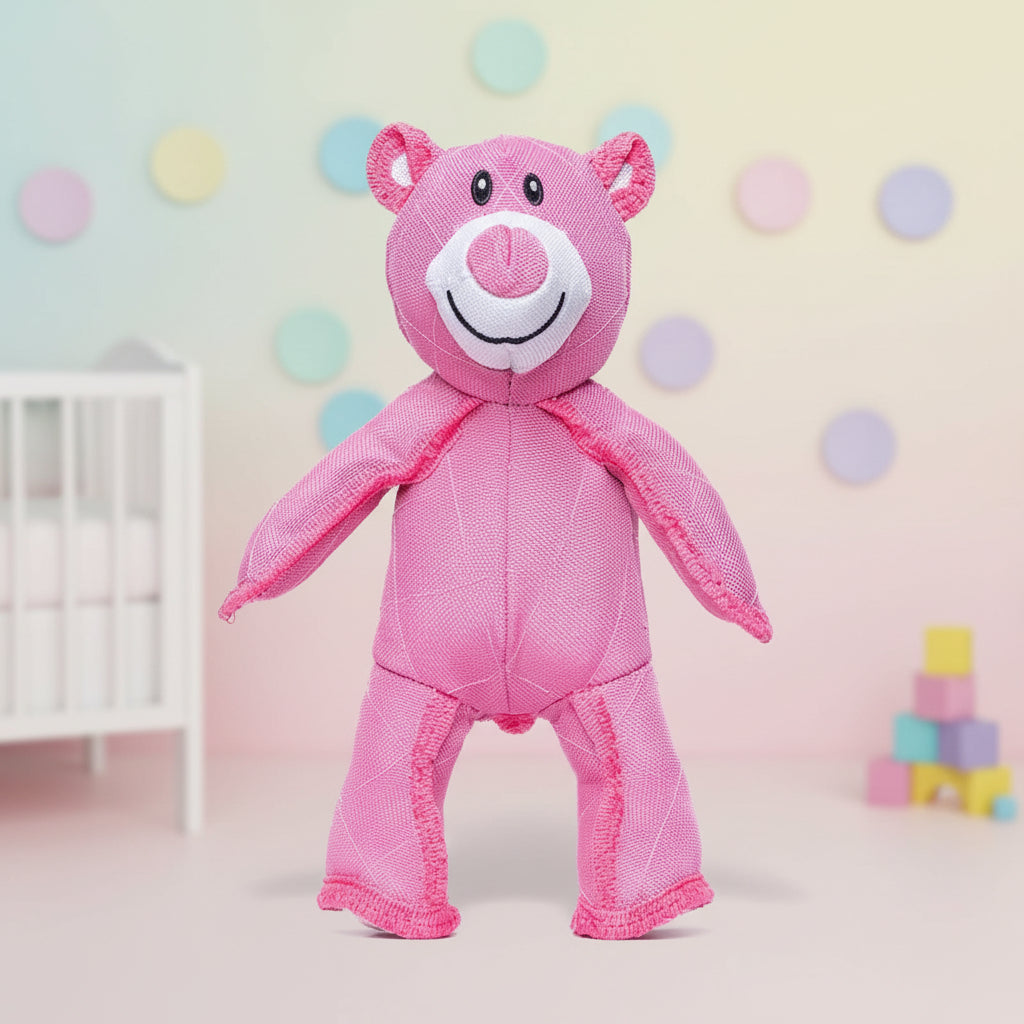 Plush Bear Dog Toy with Squeaker Reinforced Stitching Washable