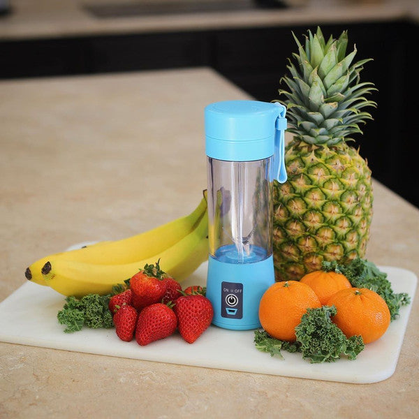 Portable Blender Bottle | 6-Blade USB Rechargeable Mini Juicer | 380ml Capacity, 2000mAh Battery, 12 Blends per Charge