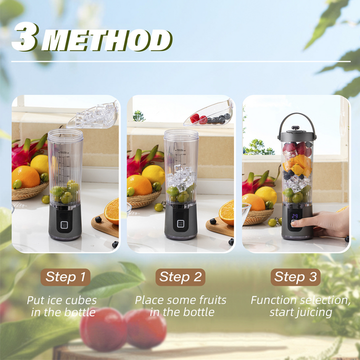 Portable Blender Cordless USB Rechargeable 10-Blade with Carrying Handle