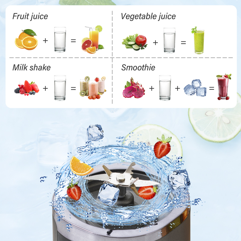 Portable Blender Cordless USB Rechargeable 10-Blade with Carrying Handle