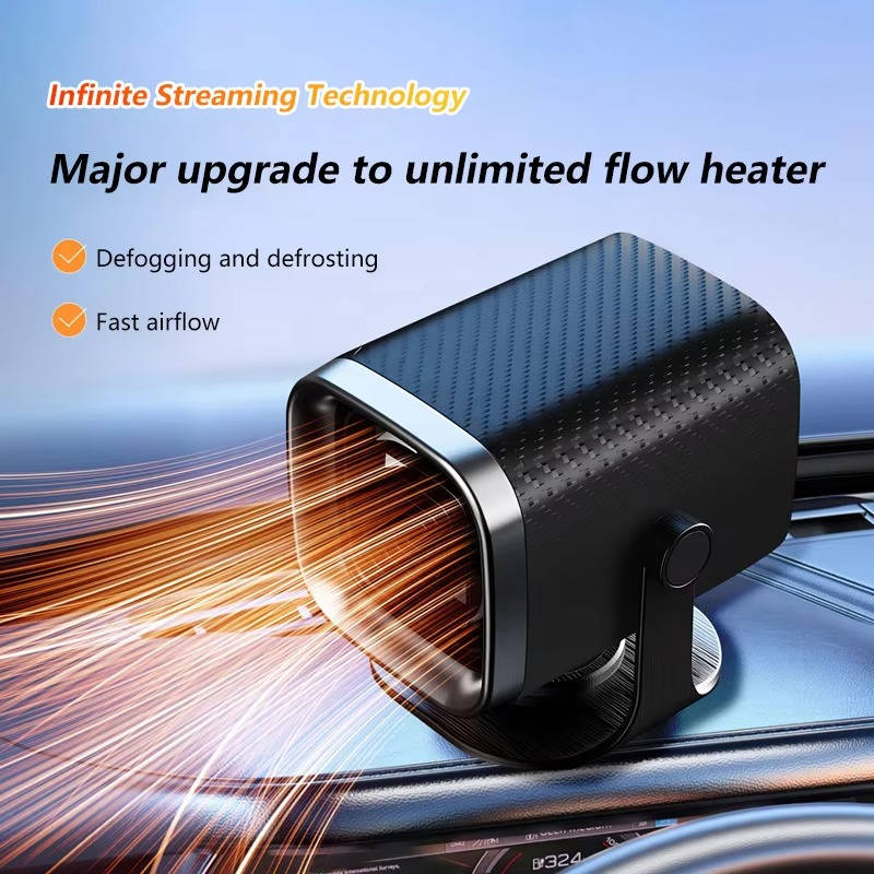 Portable Car Heater and Defroster | 12V 120W or 24V 150W Ceramic Fan | 360° Rotation, Fast Windshield Defogging