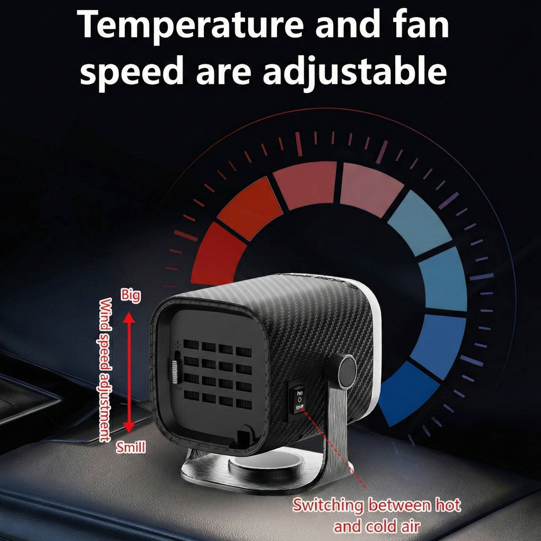 Portable Car Heater and Defroster | 12V 120W or 24V 150W Ceramic Fan | 360° Rotation, Fast Windshield Defogging