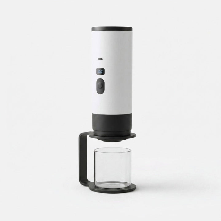 Portable Espresso Machine with LCD Display | Battery &amp; USB-C Rechargeable | 90 ml Tank, 6.5 x 24 cm, Travel Coffee Maker