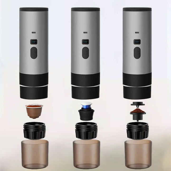 Portable Espresso Machine with LCD Display | Battery &amp; USB-C Rechargeable | 90 ml Tank, 6.5 x 24 cm, Travel Coffee Maker