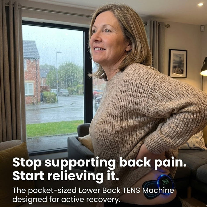 Portable Pain Reliever for Back | Wireless TENS and EMS Unit with 19 Intensity Levels