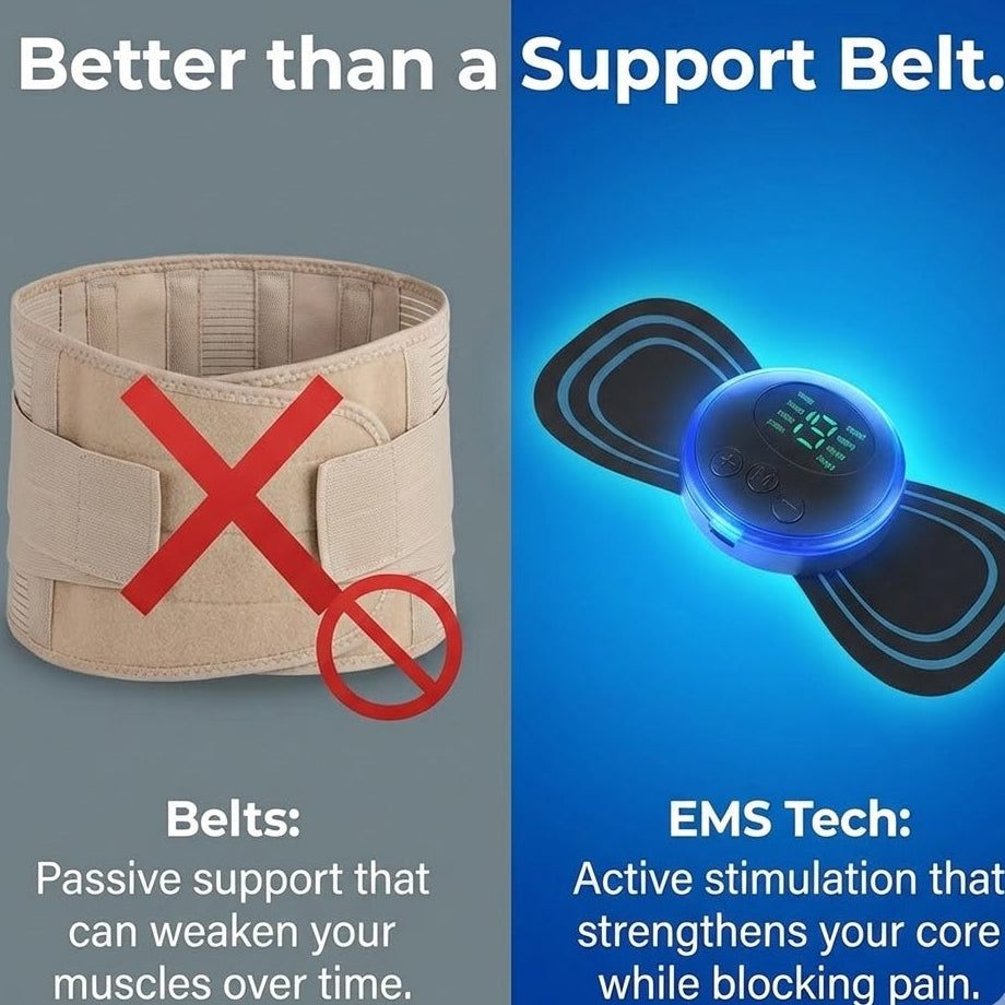 Portable Pain Reliever for Back | Wireless TENS and EMS Unit with 19 Intensity Levels