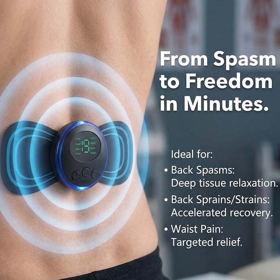 Portable Pain Reliever for Back | Wireless TENS and EMS Unit with 19 Intensity Levels