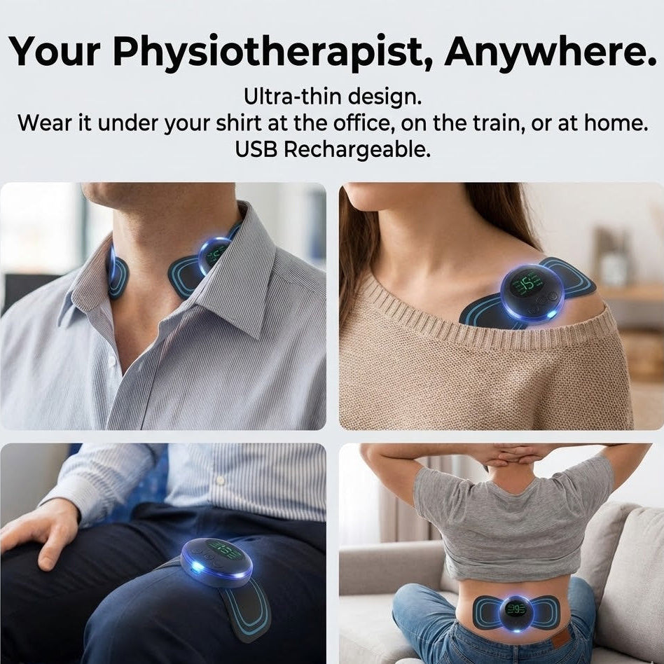 Portable Pain Reliever for Back | Wireless TENS and EMS Unit with 19 Intensity Levels