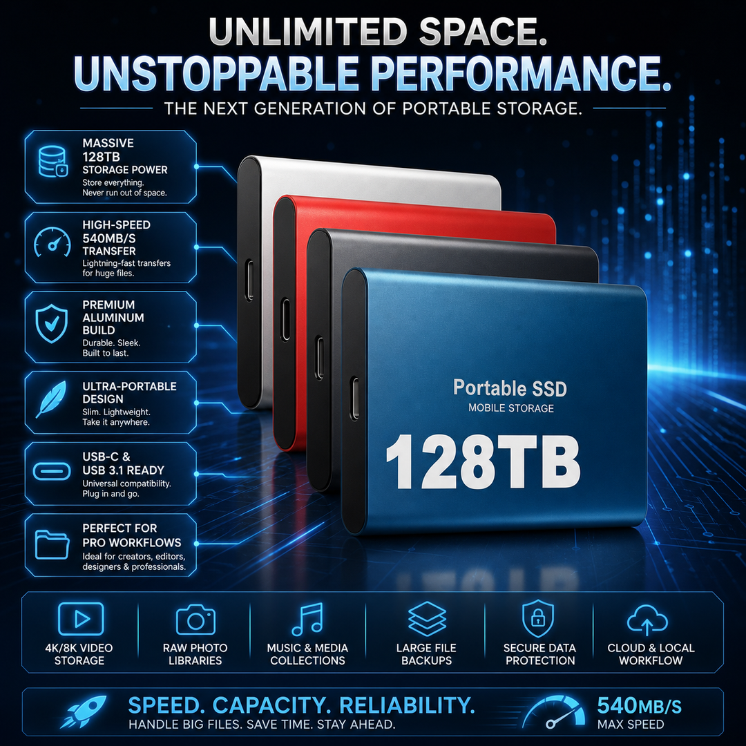 Portable SSD External Storage Device | USB 3.0 Interface, 540 MB/s Transfer Speed | Aluminium Casing for Durability