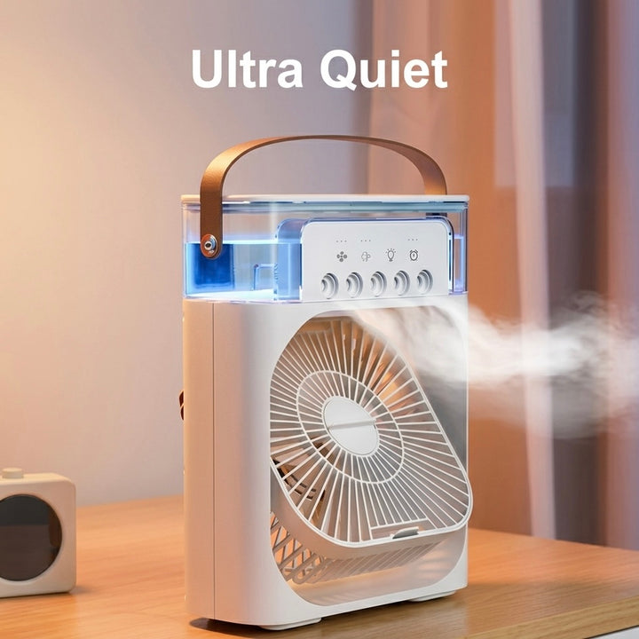 Portable USB Air Cooler &amp; Humidifier | 600ml Tank | 3-Speed Fan | 3-Speed Mist | 10W