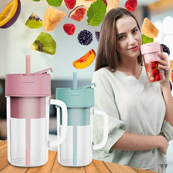 Portable USB Blender 150 W, 6 Stainless Steel Blades, 420 ml Leak-Proof Cup | USB Rechargeable | Pink/Blue/Green