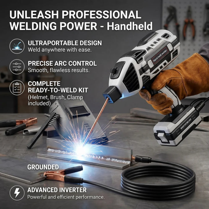 Portable Welder Kit | Handheld Inverter Body, Rod Holder