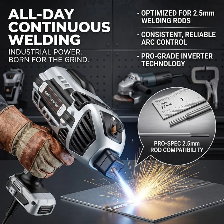 Portable Welder Kit | Handheld Inverter Body, Rod Holder