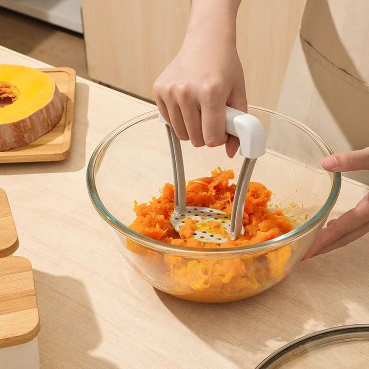 Potato Masher &amp; Fruit Press Stainless Steel | Non-Slip Handle | Multi-Purpose Tool for Mash, Puree &amp; Baby Food Prep