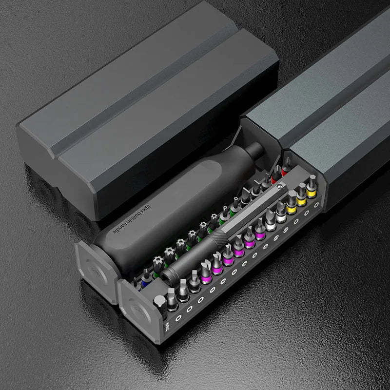 Precision Magnetic Screwdriver | Bits In A Sliding Case