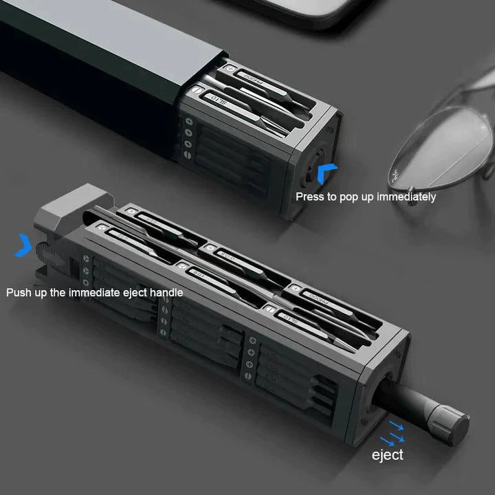 Precision Magnetic Screwdriver | Bits In A Sliding Case