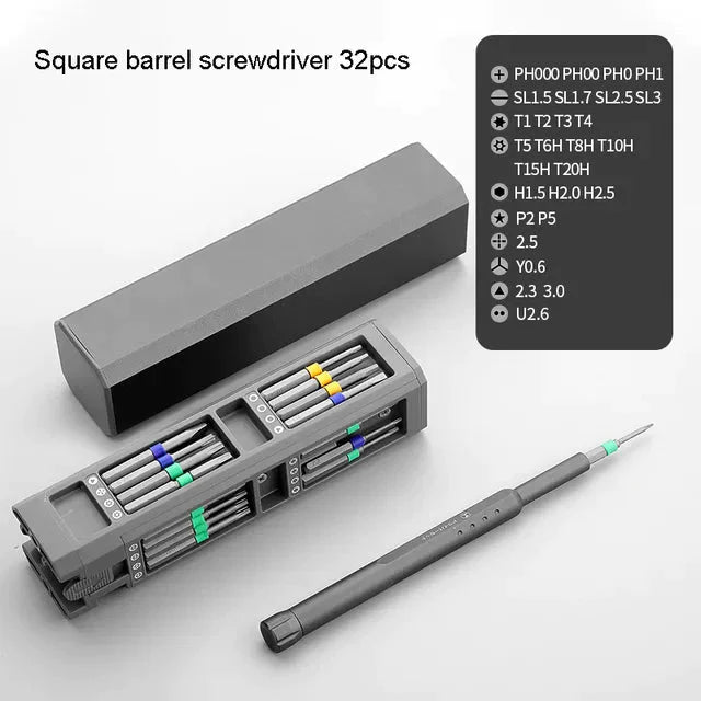 Precision Magnetic Screwdriver | Bits In A Sliding Case