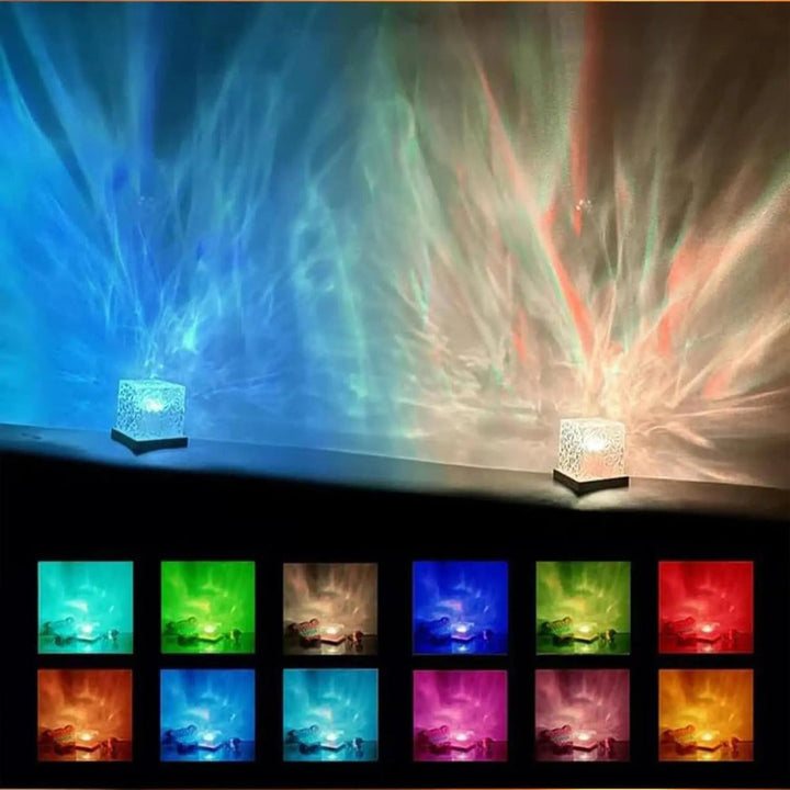Projector Lamp | Rippled Cube With A Shifting Water Effect