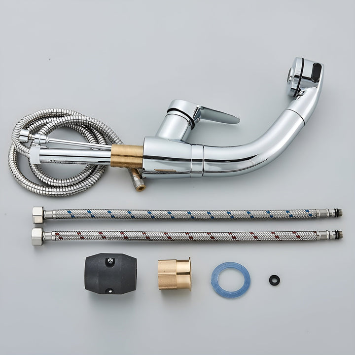 Pull-Out Faucet Single Lever Mixer Brass with Extendable Spray Head