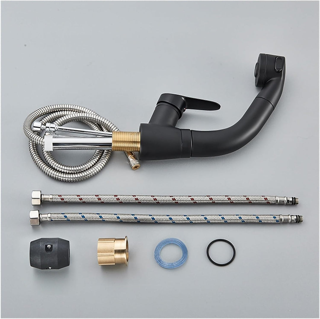 Pull-Out Faucet Single Lever Mixer Brass with Extendable Spray Head