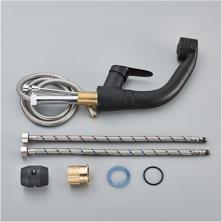 Pull-Out Faucet Single Lever Mixer Brass with Extendable Spray Head