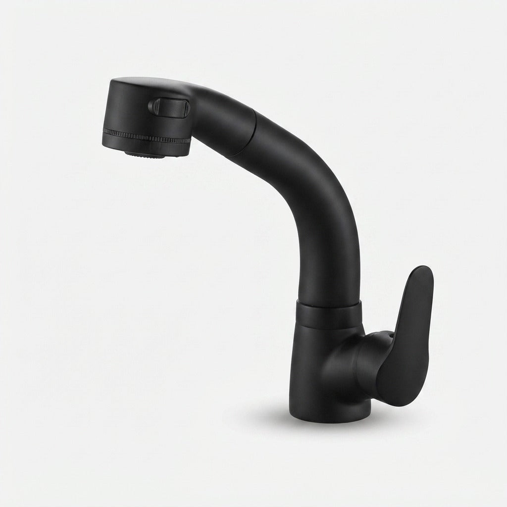 Pull-Out Faucet Single Lever Mixer Brass with Extendable Spray Head