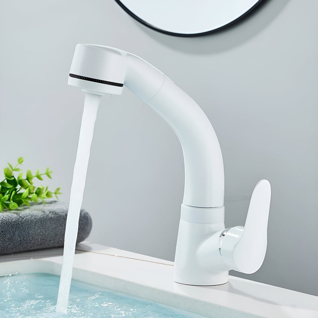Pull-Out Faucet Single Lever Mixer Brass with Extendable Spray Head