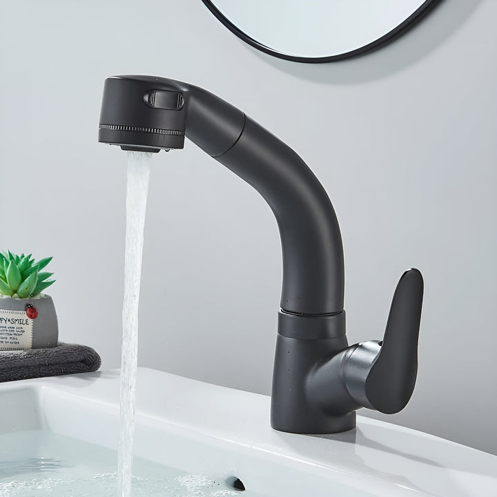Pull-Out Faucet Single Lever Mixer Brass with Extendable Spray Head