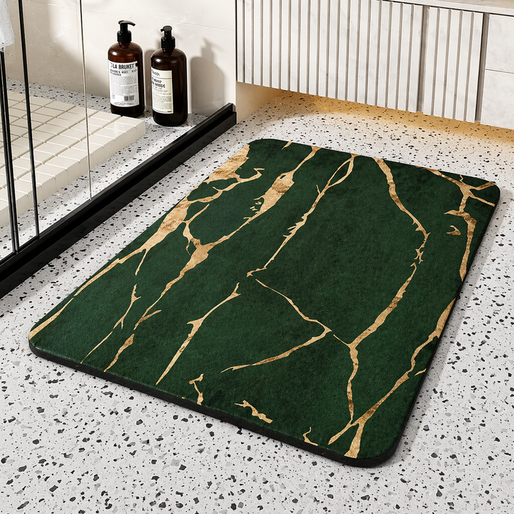 Quick Dry Bathroom Mat Diatom Stone Marble Non-Slip with Rubber Grip Base