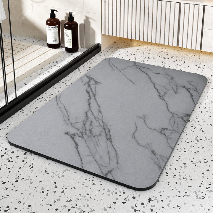 Quick Dry Bathroom Mat Diatom Stone Marble Non-Slip with Rubber Grip Base