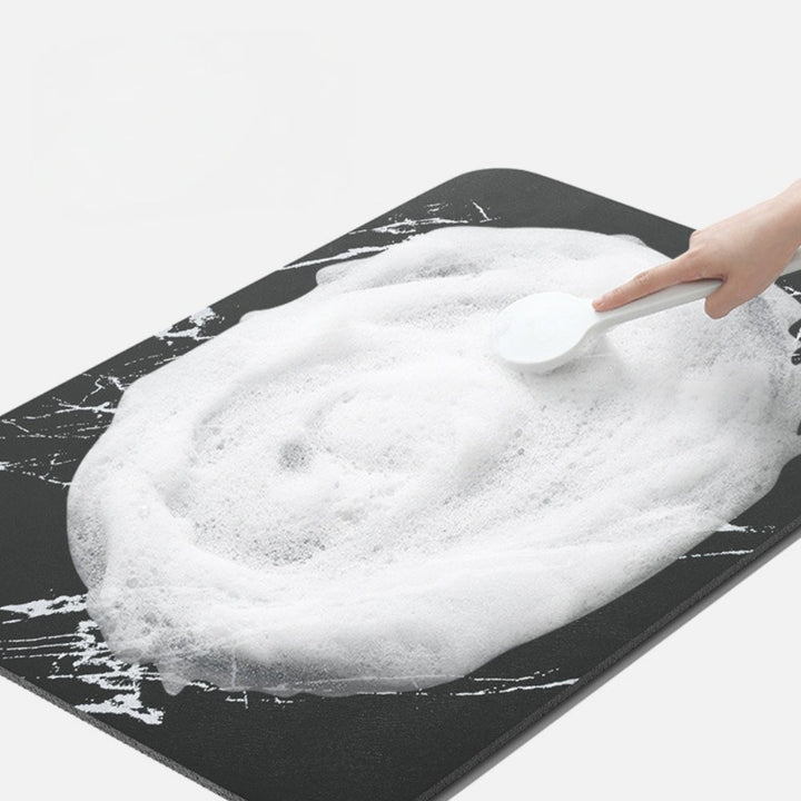 Quick Dry Bathroom Mat Diatom Stone Marble Non-Slip with Rubber Grip Base